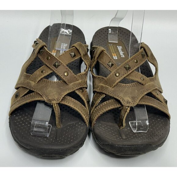 Skechers Brown Strappy Studded Women's Sandals - Picture 3 of 11